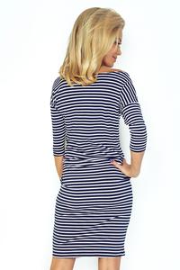 Navy Blue and White Sports Dress Drawstring Waist