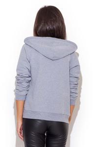 Grey Zipper Closure Hooded Jumper