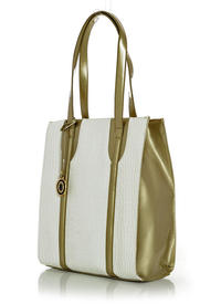 White&Gold Snake Skin Elegant Ladies Hand/Shoulder Bag