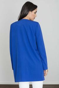 Blue Round Neckline Open Ladies Blazer