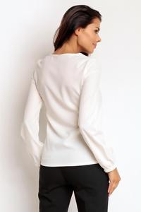 Ecru  Elegant Office Style Blouse with a Bow