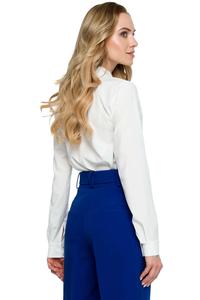 Ecru Elegant Blouse with Stand-up Collar