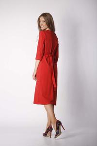 Brick knitted dress with draping elements