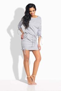 Light Grey Drawstring Sport Style Dress