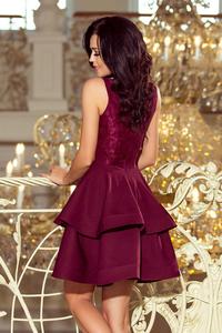 Maroon Double Flared Mini Party Dress