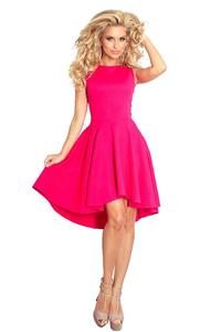 Raspberry Pink Asymetrical Light Pleats Coctail Dress
