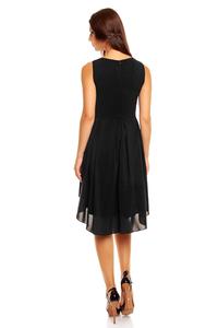 Black Dipped Back Wrap Front Coctail Dress