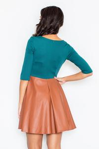 Green/Brown Miss Delighted Kelly Skater Dress