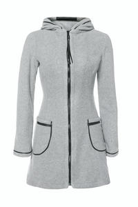 Grey A-line Sporty Dress Hoodie Coat