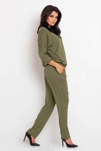 Olive Green Lace Back Long Jumpsuit