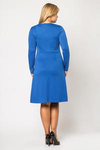 Blue Double Fold Knee Length Dress PLUS SIZE