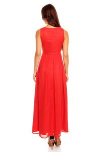 Red V-Neck Slim Waist Prom Evening Dress