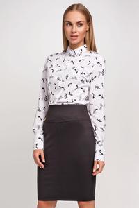 Black Wide Waistband Office Pencil Skirt