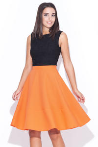 Orange Swirly Panel Skirt with Side Zip Fastening