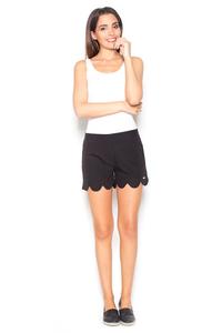 Black Hight Waist Decorative Cut Out Legs Shorts