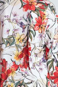 Ecru Maxi Long Floral Pattern Dress