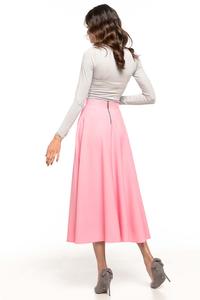 Pink Flared High Waist Skirt