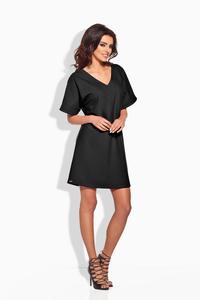 Black Relaxed Fit Short SLeeves Mini Dress