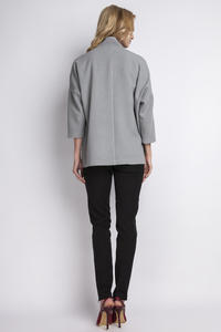 Grey Elegant No Buttons Blazer