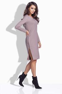 Cappuccino Simple Midi Dress with Zippers