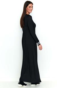 Black Long Knitted Dress in a Sporty Style