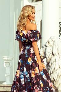 Black Flowers Maxi Elegant Dress