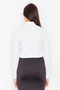 White Long Sleeved Shirt with Piping