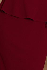 Maroon Peplum Dress Asymmetrical Cut