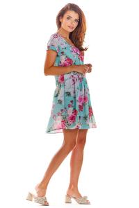 Green Airy Floral Summer Dress 