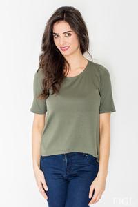 Dark Green Classic Style Cut Out Back T-shirt