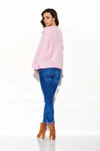 Light pink Loose V-neck Sweater