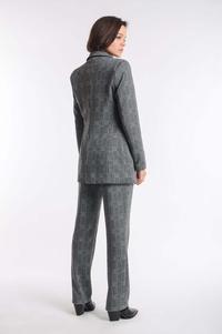 Green Checked Blazer in Elongated Fashion