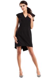 Black Dipped Hem Sleeveless Mini Dress