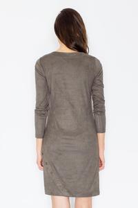Olive Green Round Rivets Casual Dress