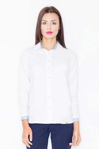 White&Blue Classic Collar Long Sleeves Shirt