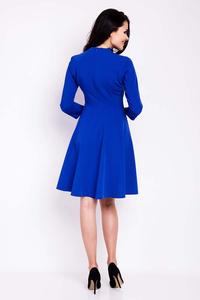 Cornflower Blue V-Neckline Flared Dress