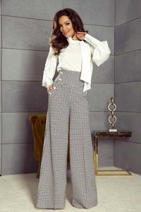 Houndstooth Pattern Wide Legs&High Waist Trousers