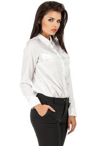 White Silky Feel Appointment Blouse Shirt