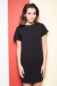 Black Casual Mini Dress with Side Zip