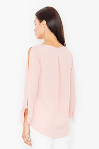 Pink Cut Out Sleeves Stylish Blouse