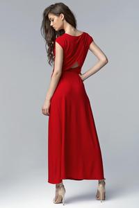 Red Stylish Maxi Long Dress with Long Slit and Cut Out Back