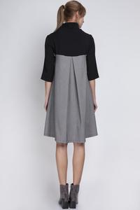 Houndstooth Tourtleneck Dress with Double Fold at The Back
