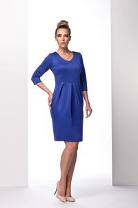 Blue Knee Length 3/4 Sleeves Dress