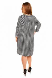 Houndstooth 3/4 Sleeves Swing Dress PLUS SIZE