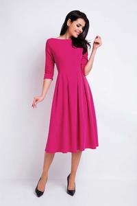 Pink Midi Formal Dress with Wide Bottom