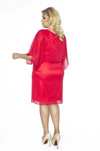 Red Elegant Coctail Dress with Chiffon PLUS SIZE