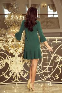 Green Formal Dress with Pleated Frills