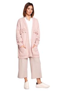 Powder Pink Boho Style Oversized Cardigan