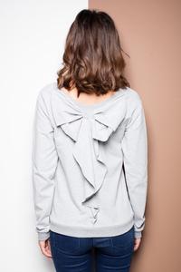 Light Grey Long Sleeves Jumper with Big Bow