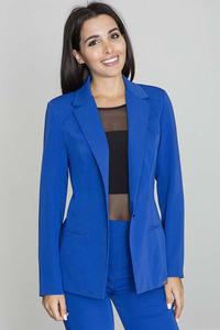 Elegant Blue Jacket Stylish Waisted Cut